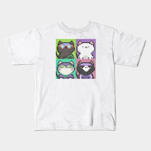 Pixel Cat Tile 024 Kids T-Shirt